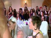Naughty Chicks Give A Blowjob To A Guy At The Hen Party