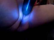Wife Stuffs Dildo In Snatch Then Sits On Big Plug