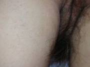 Stroking Her Pubic Hair On Her Ass And Pussy.