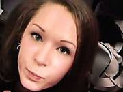 Brunette Swallow Toilet Perfect Blowjob