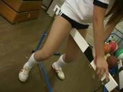Japanese Schoolgirl Humping Around The Gym