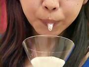 2 Hawt Japanese Hotties Spit In A Glass And...