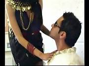 Indian Tattooed Babe Gobbles A Big Hard Cock Deep