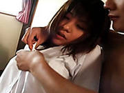 Horny Japanese Wench Eiri Ueno Rubs Her Wet Knickers