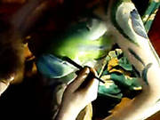 Bosomy Girlfriend Gets Her Body Covered With Beautiful Arts