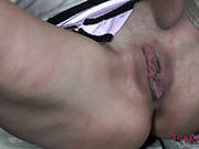 Fat Pussy Of Juicy Ginger Babe Calico Gets Whipped With Leather Belt