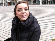 Naughty French Chick Liza Del Sierra Flashing Her Boobies Outside