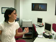 Slutty Bitch Aliz Hooks Up A Guy In The Office