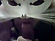 House Wife In Funny Mask Sucks Cock