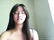 Cute Asian Babe Wankers With A Dildo In Front Of Camera