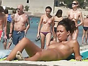 Busty Nude Babe  Spied Upon On Barcelona Beach