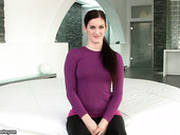 Tremendously Curvy Brunette Mira Masturbates All Alone