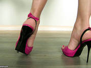Torrid Brunette Sexpot Zafira Brags About Her High Heels Shoes