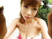 Awesome Flowery Bikini For Teen Jap Chick Aki Hoshino