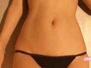 Cute Asian Lass Is All Alone Posing Around 