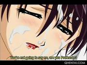 Big Meloned Hentai Brunette Jumping And Blowing Shaft