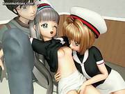 Two Animated Teenies Enjoy A Cock