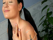 Brunette Teen With Pigtails Vera Fucking Her Pussy