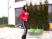 Sportive Brunette Betty K Playing With Her Pussy