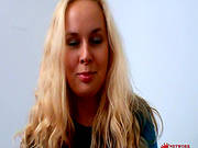 Nasty Blonde Shows Off Her Pretty Slender Legs