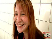 Slender Teen Is Sucking Dick In The Bathroom
