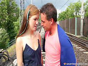 Anouk Is Making Outdoor Blowjob And Getting Cum In Mouth