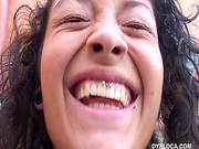 Pierced Brunette Teen Is Sucking Big Pole