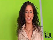 Cute Diva With Curly Hair Kisses Feet