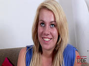 Amazing Blonde Gets Seduced Into Masturbating