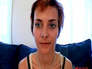 Short-haired Solo Girl Widens For Nice Show