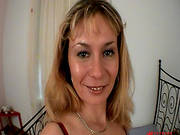 Seductive Cougar Strips To Show Her Goodies