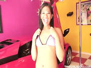 Horny Asian Cutie  Playing With Big Hard Cock