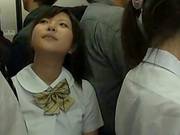 Cute School Chick Gets Busy In The Public Bus