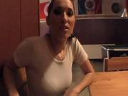 Lea The Passionate Brunette Gets Fucked In A Restroom