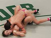 Sexy Wenona And Busty Asian Claire Wrestle Each Other Lesbian