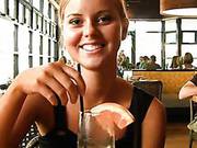 Jessi Is Drinking Cocktail In A Cafe Showing Her Sexy Legs