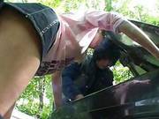Blonde Teen Fucks In Car