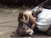 Hitch Hiker Girl Pays With Rimmjob And Blowjob