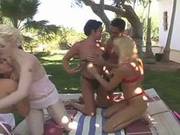British Guy Gets To Fuck 4 Sluts In The Garden