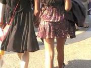 Asians Walking No Pants In City