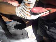 Outdoor - Schwanz Mit High Heels Auf Parkplatz