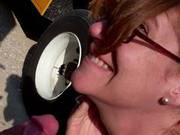 Outdoor Deepthroat Blowjob