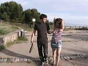 Adorable 18 Year Old Is Made To Crawl On Her Knees, Suck Cock, And Get Ass Pounded In Public