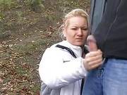 Public Hj Outside Nice Blonde Nice Cock