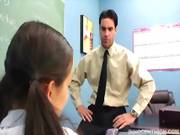 Cute Asian Teen Forced To Suck Her Profs Cock As Punishment