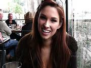 Sabrina Ftv With Long Red Hair And Beautiful Face Filmed In A Public Cafe