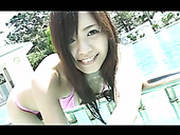 Charming Japanese Babe Rimi Tachibana Bathes In A Pool
