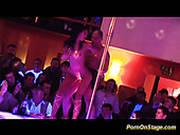 Male Stripper Bangs Hot Brunette Chick On The Bar Counter