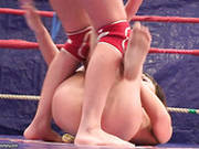 Selina Is Fighting On A Boxing Ring And Showing Her Talents