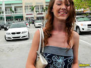 The Horny Dude Picks Up A Redhead On A Road And Gets A Hot Blowjob